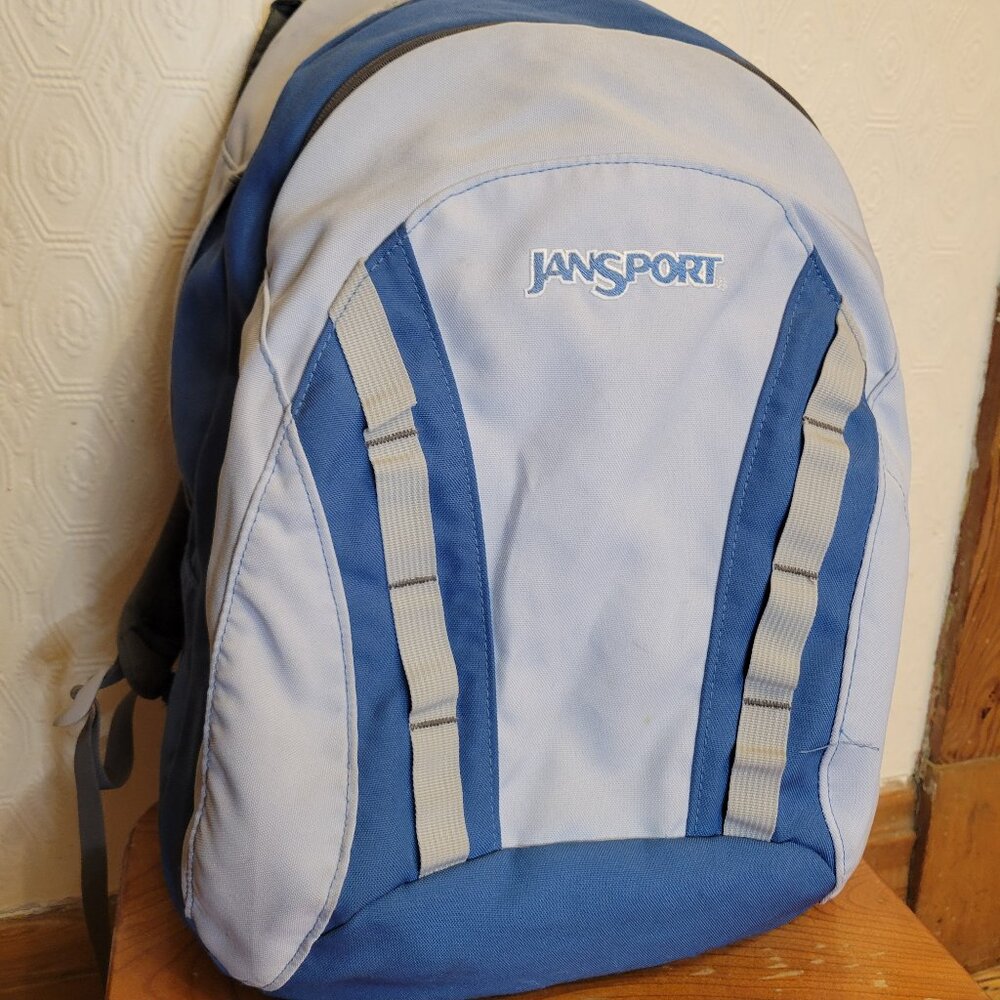 JanSport Multi-Compartment Backpack —‎ Workhorse Daily Bag in Blue & Grey